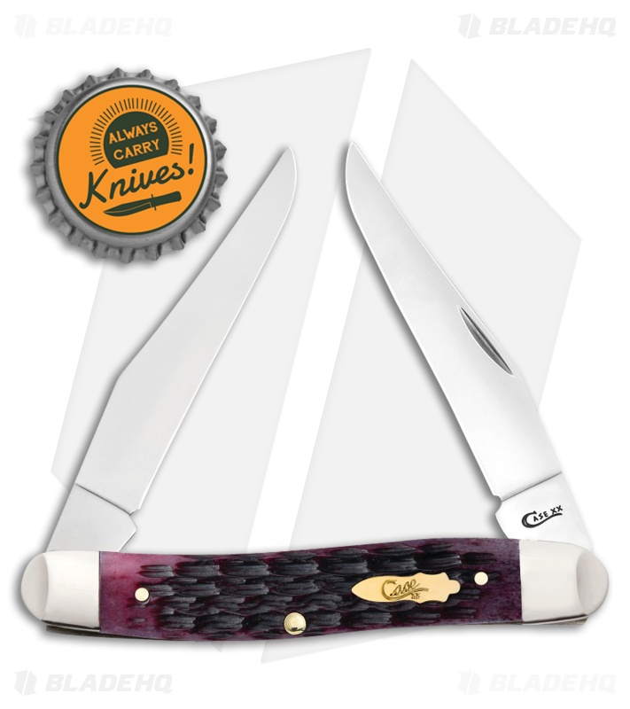 Case Muskrat Pocket Knife 3.875" Cabernet Bone Crandall Jig (MUSKRAT SS) 25725