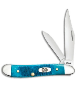 Case Peanut Knife 2.875" Caribbean Blue Sawcut Bone (6220 SS) 25596