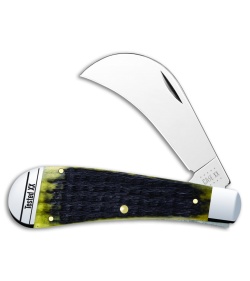 Case Hawkbill Pruner Knife 4" Olive Green Russell Jigged Bone (61011 SS) 13284