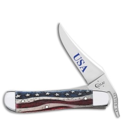 Case Russlock Liner Lock Knife 4.25" Star Spangled Smooth Bone (61953L SS) 64133