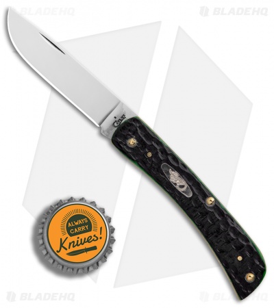 Case Sod Buster Jr Pocket Knife 3.625" Hunter Green Jigged Bone 87081