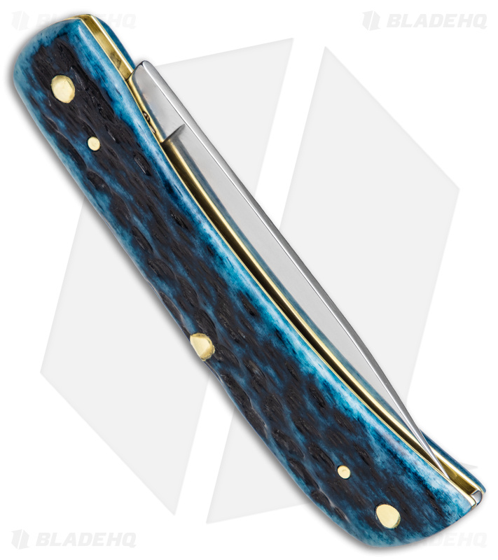 Case Sod Buster Jr Knife 2.8" Pocket Worn Blue Bone/Peach Seed Jig (6137 SS)