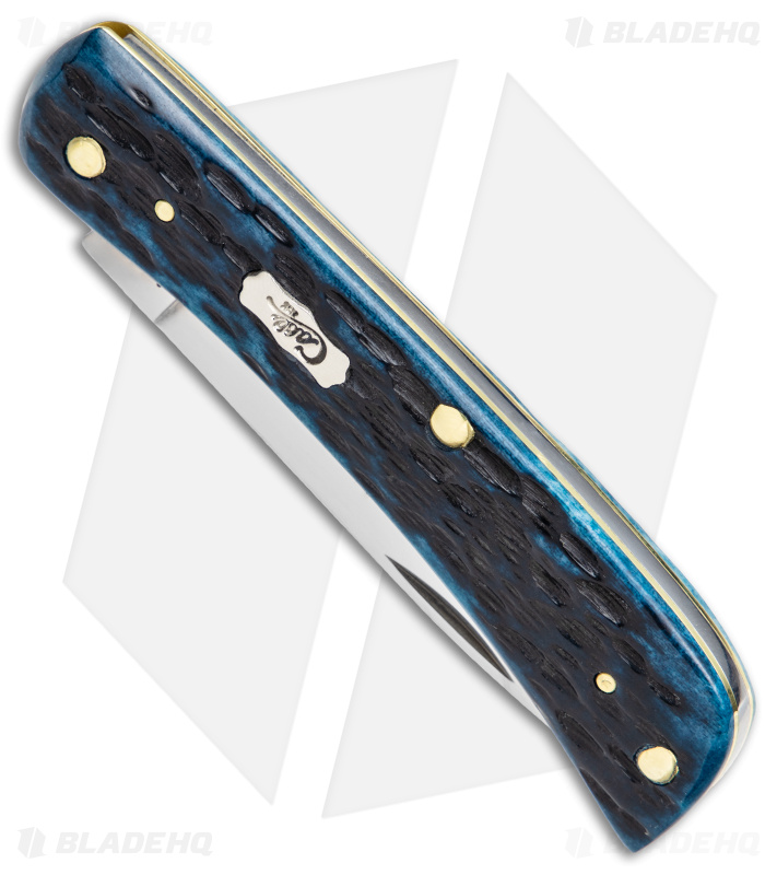 Case Sod Buster Jr Knife 2.8" Pocket Worn Blue Bone/Peach Seed Jig (6137 SS)