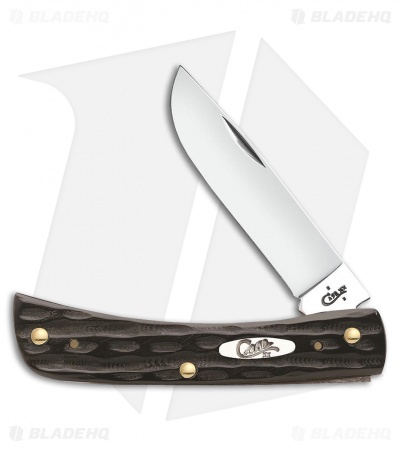 Case Cutlery Sod Buster Jr Traditional Pocket Knife 3.625" Black Jigged Horn
