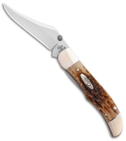 Case Kickstart Mid-Folding Hunter Assisted Knife Jigged Amber Bone (61265AC SS)