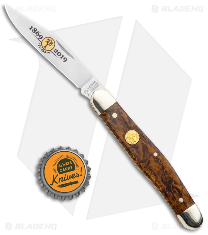 Boker Stockman 150th Anniversary Edition Pocket Knife Curly Birch Wood 115985