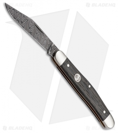 Boker Stockman Classic Damascus Pocket Knife 4" Bog Oak Wood (117477DAM)