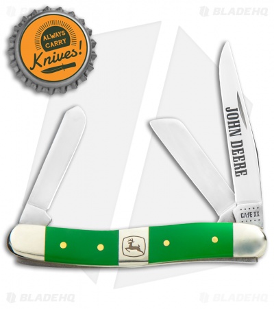 Case John Deere Stockman Traditional Knife 3.625" Green Polymer (4318 SS) 15763
