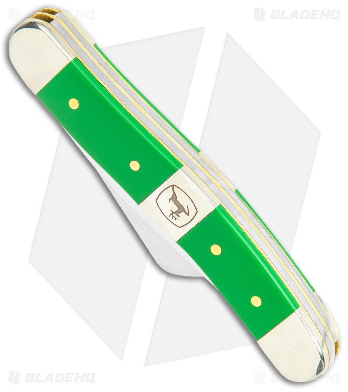 Case John Deere Stockman Traditional Knife 3.625" Green Polymer (4318 SS) 15763