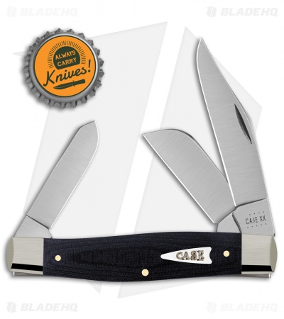 Case Knives Large Stockman Knife 4.25" Black Smooth Micarta (10375 SS) 27732