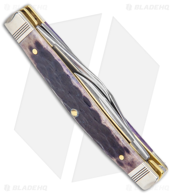 Case Medium Stockman Pocket Knife Jigged Purple Bone (6344 SS