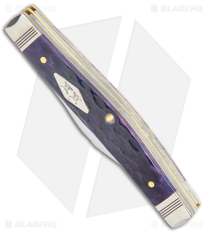 Case Medium Stockman Pocket Knife Jigged Purple Bone (6344 SS