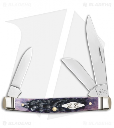 希少　YUCCA ボディボードフィン パープル サイズMEDIUM Case Medium Stockman Pocket Knife Jigged Purple Bone (6344 SS