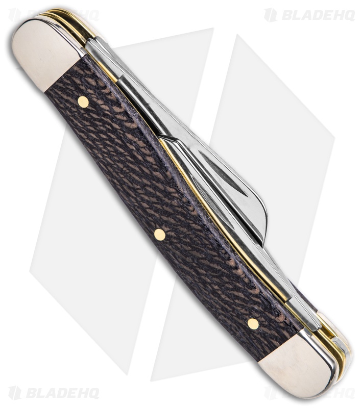 Case Medium Stockman Knife Black Sycamore Wood (3.625" Satin) 7318 SS