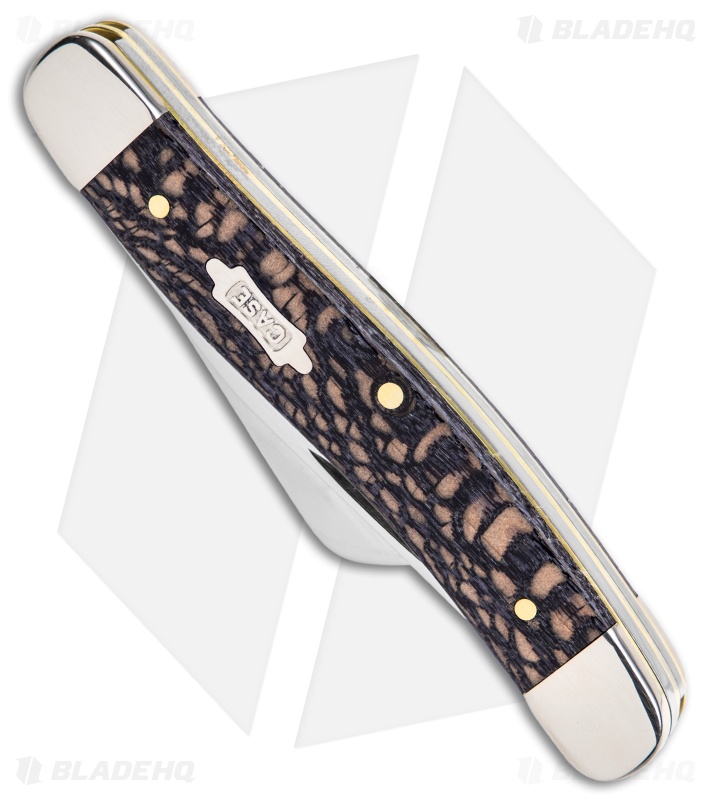 Case Medium Stockman Knife Black Sycamore Wood (3.625" Satin) 7318 SS