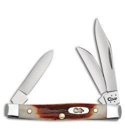 Case Small Stockman Pocket Knife 2.625" Flamed Red Stag (R5333 SS) 9449