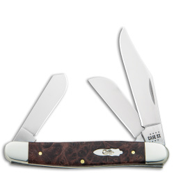 Case Stockman Knife 3.85" Brown Maple Burl Wood (7347 SS) 64065