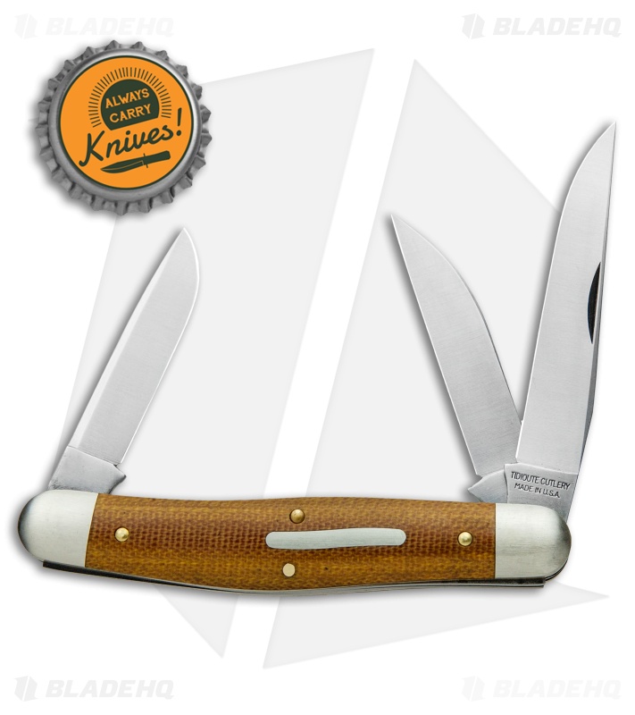 GEC #82 Tidioute Cutlery Dixie Stockman Pocket Knife 4.1" Nat Micarta  828318