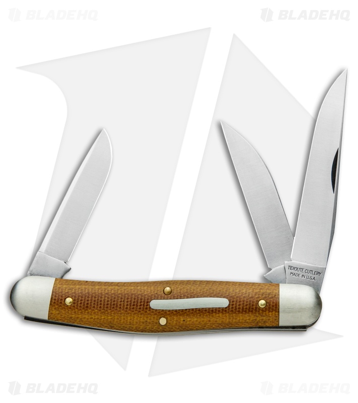 GEC #82 Tidioute Cutlery Dixie Stockman Pocket Knife 4.1" Nat Micarta  828318
