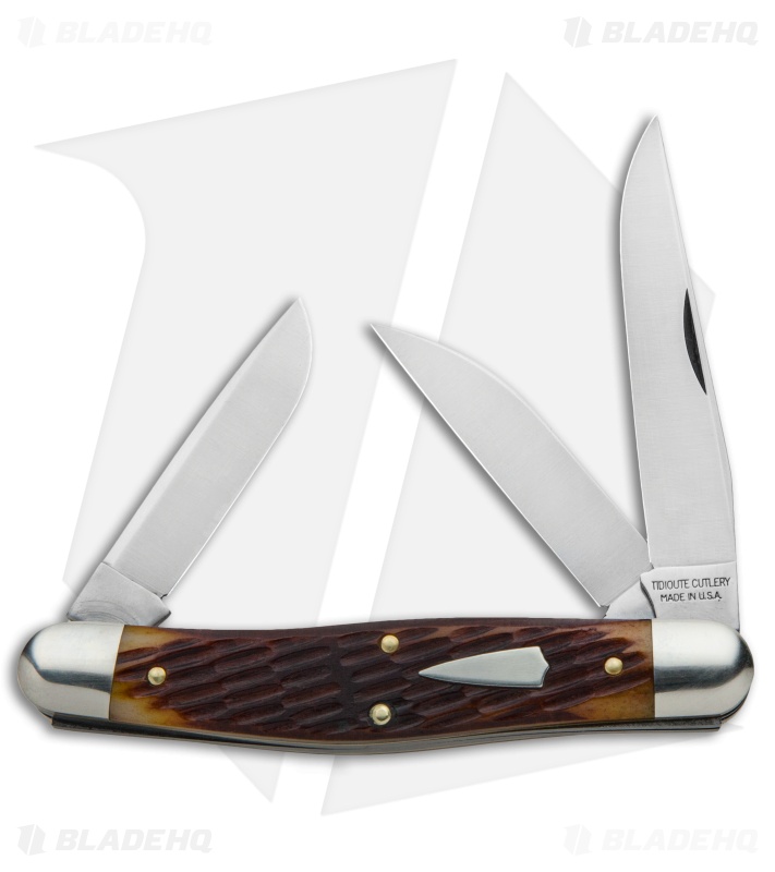 GEC #82 Tidioute Cutlery Stockman Pocket Knife 4.1" Copperhead Jig Bone  828318