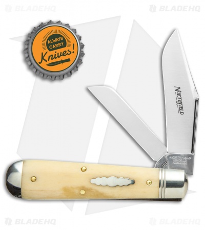 GEC - #86 Oil Field Jack Pocket Knife | Stabilized Smooth White Bone