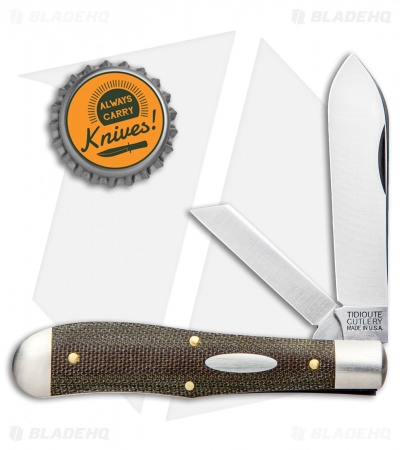 GEC #92 Tidioute Cutlery Eureka Jack Pocket Knife OD Green Micarta 922219