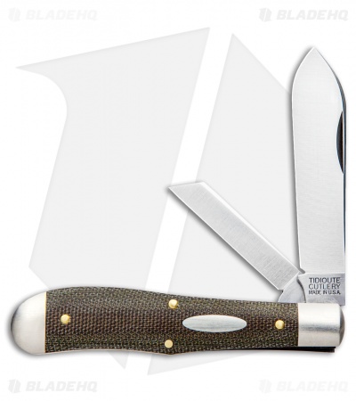 GEC #92 Tidioute Cutlery Eureka Jack Pocket Knife OD Green Micarta 922219