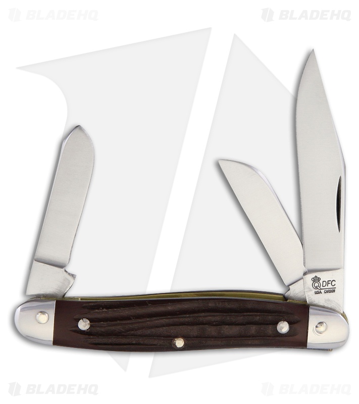 Queen Cutlery Work Horse Stockman Traditional Pocket Knife 3.625" Brown Bone