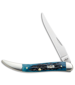 Case Medium Texas Toothpick Knife 3.35" Pocket Worn Blue/Peach Jig (610094 SS) 