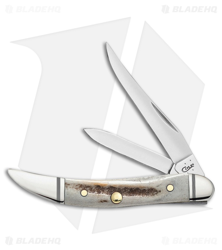 Case Small Texas Toothpick Pocket Knife 3" Prime Vintage Stag (V520096