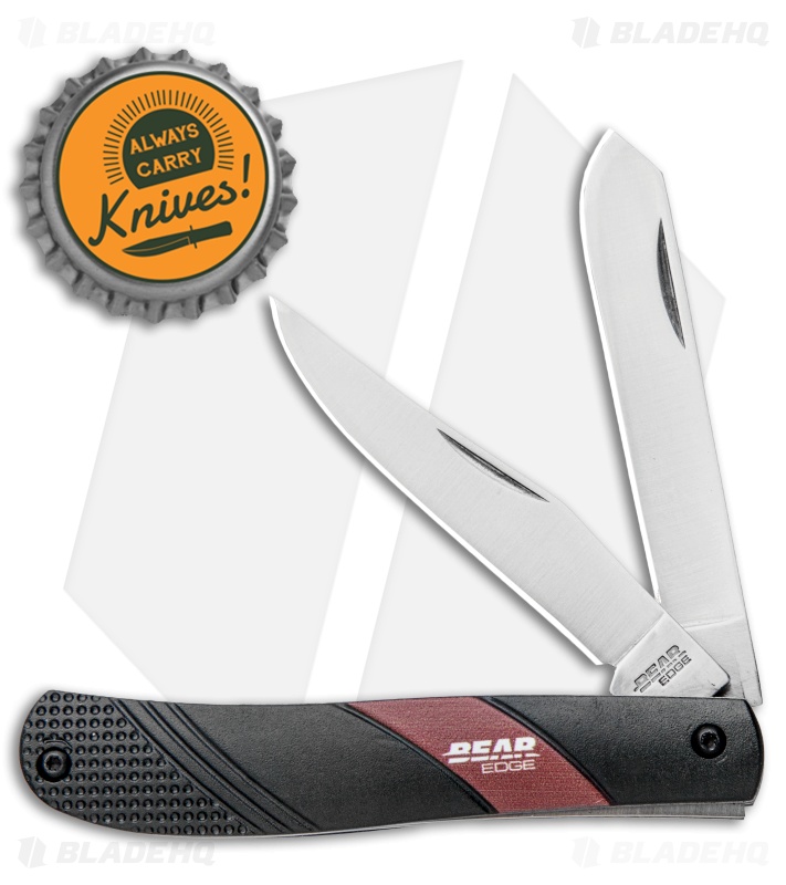 Bear Edge Traditional Trapper Slip Joint Knife Black Blade HQ