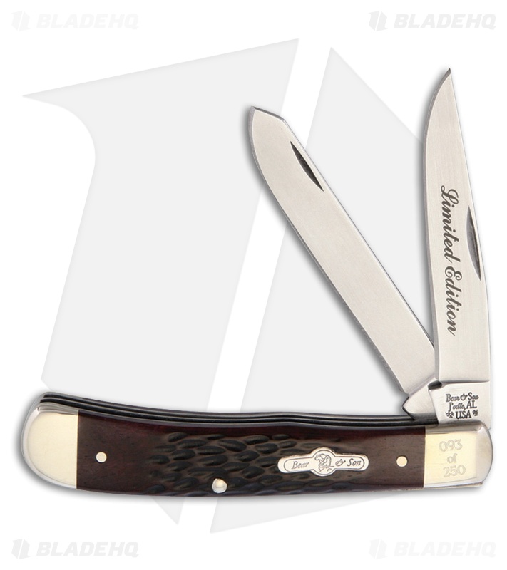 Bear & Son Hoss Trapper Traditional Pocket Knife 4.125"  Brown Jigged Bone 655
