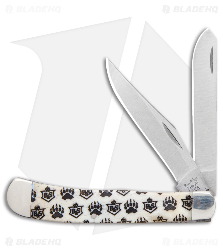 Bear & Son Trapper Knife White Bone Bear Branded (3.25" Satin) WBJB54