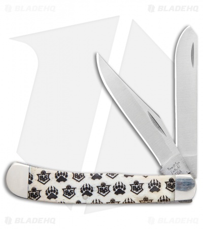 Bear & Son Trapper Knife White Bone Bear Branded (3.25" Satin) WBJB54