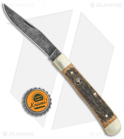 Boker Uno Trapper Pocket Knife Castle Wood (4.125" Acid Wash) 113004