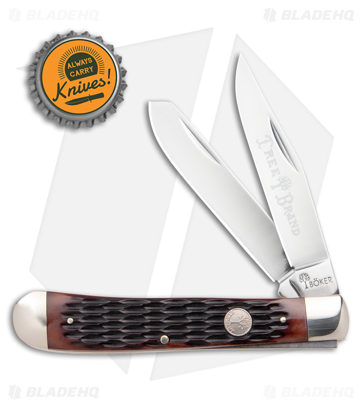 Boker Trapper Traditional Pocket Knife Jigged Brown Bone (Polished D2)