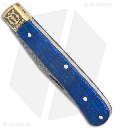 Boker Uno Trapper 2021 Annual Collector Knife Blue  Curly Maple (3"  Damascus) 