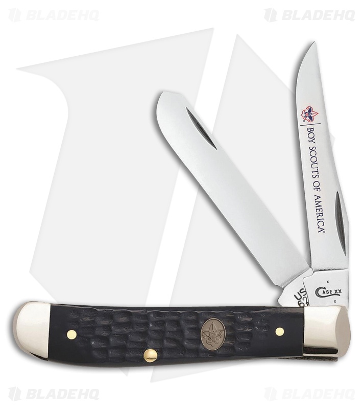 Case BSA Mini Trapper Traditional Knife 3.5" Navy Blue Jig Bone (6207 SS) 18047