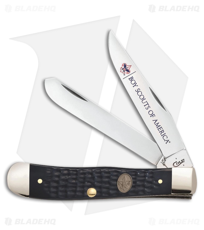 Case BSA Trapper Traditional Knife 4.125" Navy Blue Jigged Bone (6254 SS) 18046