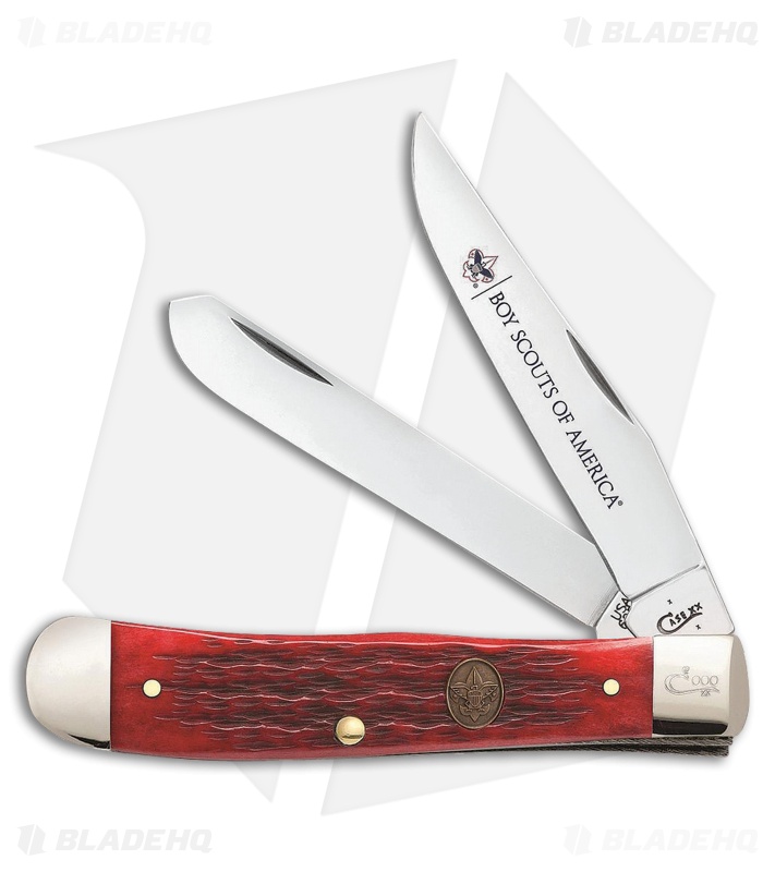 Case BSA Trapper Traditional Knife 4.125" Red Jigged Bone (6254 SS) 18049