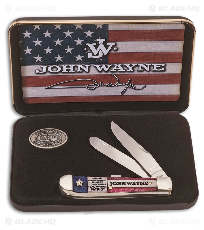 Case Cutlery John Wayne Gift Set Trapper Traditional Pocket Knife 4.125" Bone 