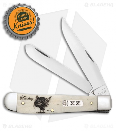 Case Cutlery Sportsman Series Trapper Turkey Embellished Natural Bone (6254 SS)