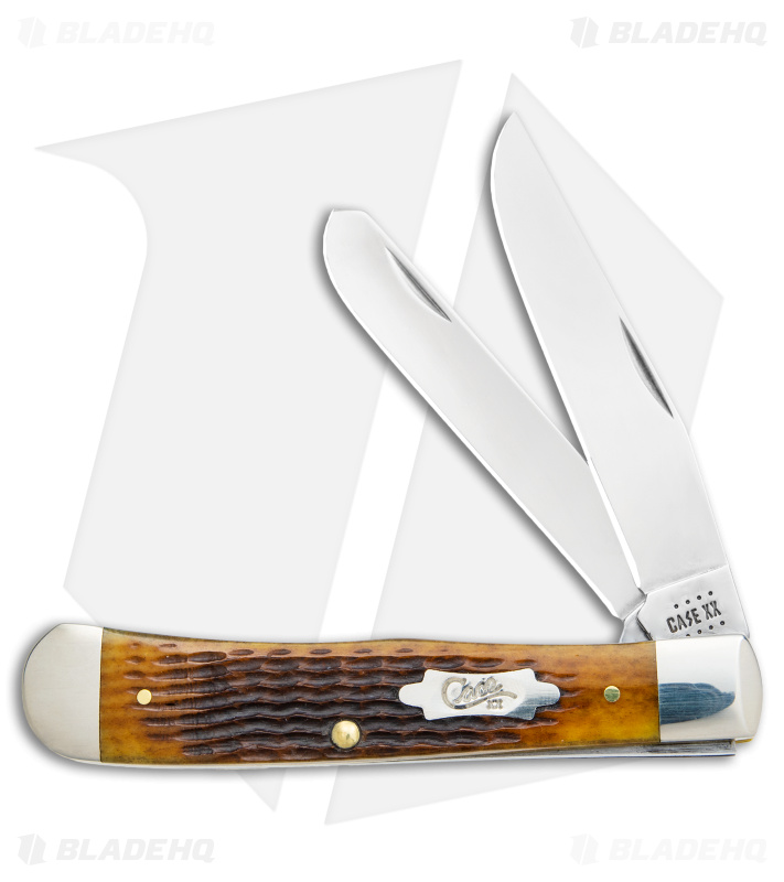 Case Trapper Knife Rogers Corn Cob Jig Antique Bone (3.3" Polish) 52832