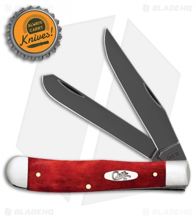 Case Cutlery Trapper Pocket Knife 3.25" Old Red Bone (Black PVD 6254 SS) 