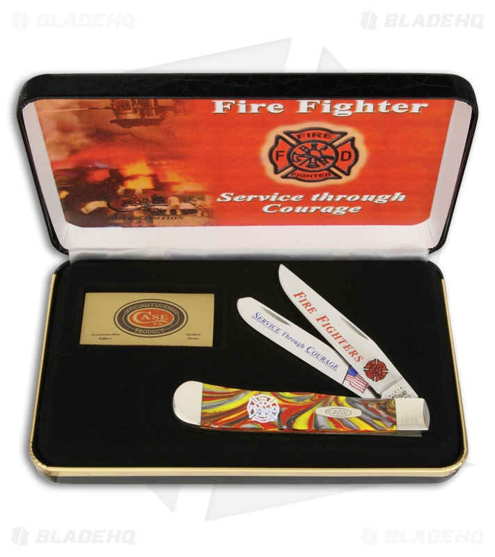 Case Firefighter Trapper Knife 4.125" Fire in the Box Corelon (9254 SS)