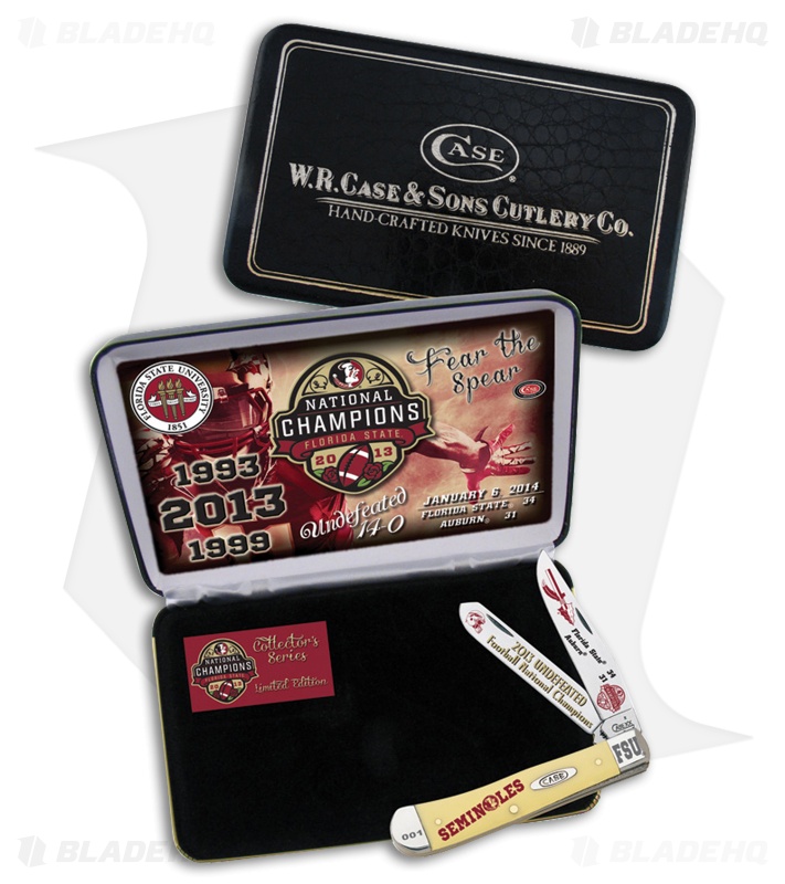 Case Florida State National Champs Traditional Knife 4.125" Yellow CAFSUCATY