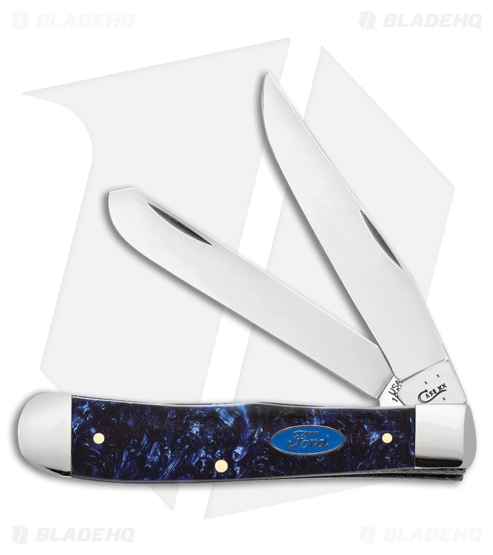 Case Ford Trapper Knife 4.125" Smooth Arctic Blue Kirinite (10254 SS) 14315