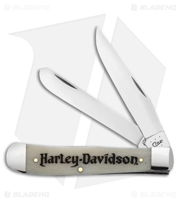 Case Harley Davidson Trapper Knife 4.125" Smooth Natural Bone (6254 SS) 52140 Blade HQ