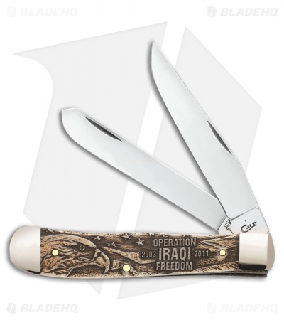 Case Iraqi Freedom Trapper Traditional Knife 4.125" Brown Bone (6254 SS) 22034