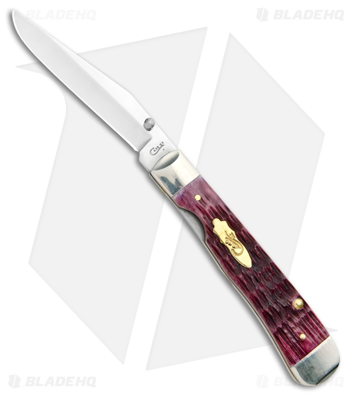 Case Kickstart Trapperlock Assited Knife 4.125" Cabernet Bone (6514AC SS)